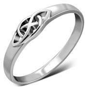 Plain Solid Sterling Silver Celtic Knot Ring, rp851